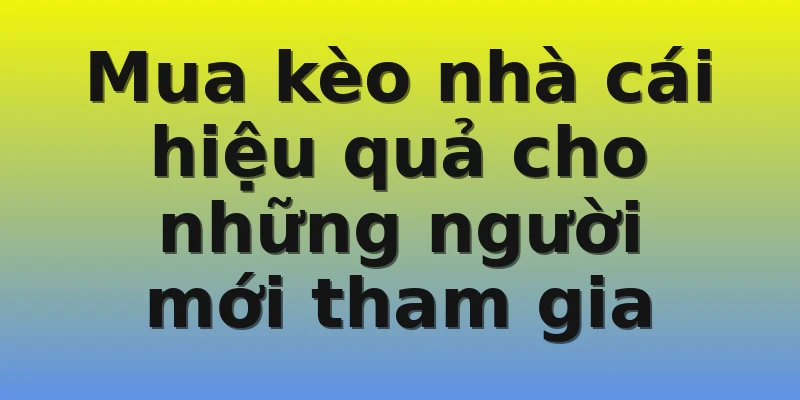 Mua kèo nhà cái hiệu quả cho những người mới tham gia
